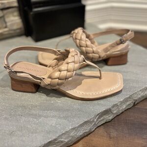 Bernardo Women’s Size 8 Jasmine Blush Braided Leather Adjustable Sandals